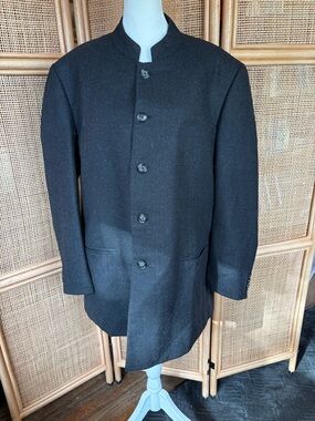 Men's Mandarin Collar Wool Coat